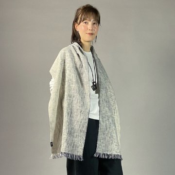 【遠州木綿】　綿ショール  みやま 紺白の画像