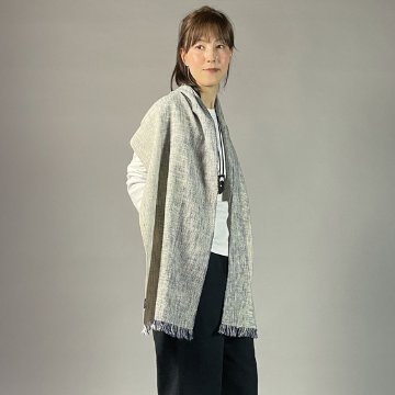 【遠州木綿】　綿ショール  みやま 紺白の画像