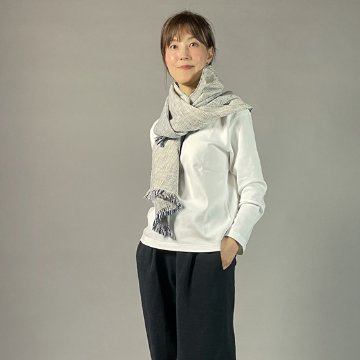 【遠州木綿】　綿ショール  みやま 紺白の画像