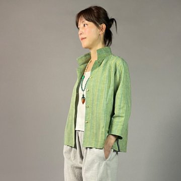 【遠州綿紬】レギュラーブラウス　七分袖　踏青（とうせい）の画像