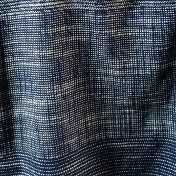 【遠州綿紬】フレンチTブラウス　みやま　紺×紺の画像