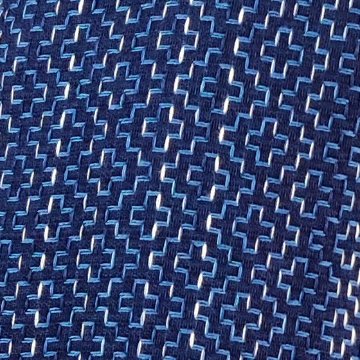 【遠州木綿】藍染め　スキッパー　フレンチ袖　刺し子風　ソフト地の画像