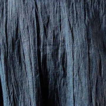 【近江ちぢみ】麻100％　フレンチ袖ワンピース　鉄紺の画像