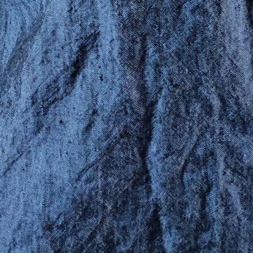 【遠州織物】麻100％　前開きムササビブラウス　青の画像