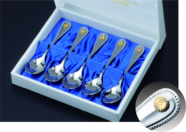 スプーンセット（菊紋入り）｜東京叙勲-叙勲・褒章の菊紋入り記念品販売