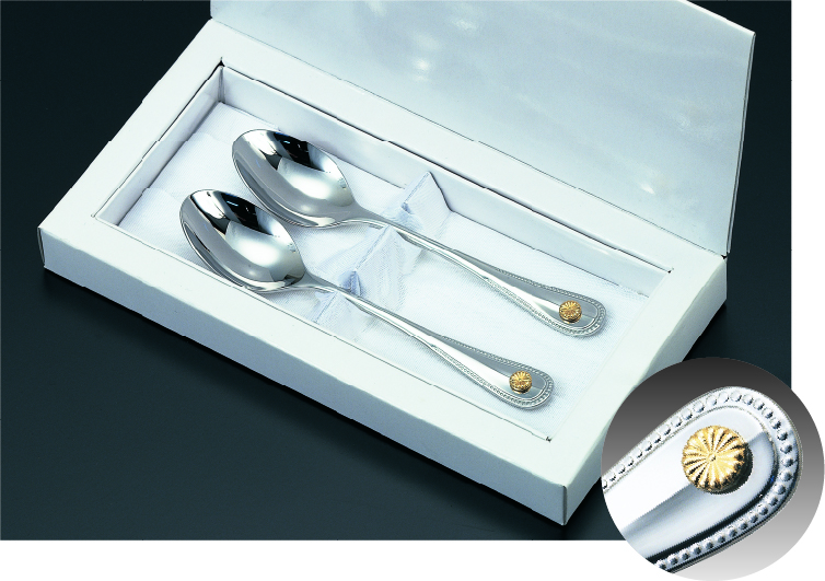 スプーンセット（菊紋入り）｜東京叙勲-叙勲・褒章の菊紋入り記念品販売