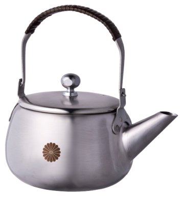 ステンレス急須・茶筒（菊紋入り）の画像