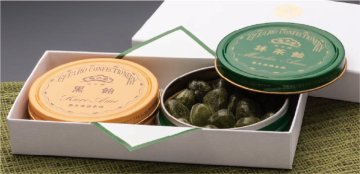  榮太樓  黒飴・抹茶飴　 法要・法事用(菊紋入り)の画像