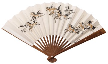 伊場仙 江戸扇子・馬九行く（うまくいく）（菊紋入り）の画像