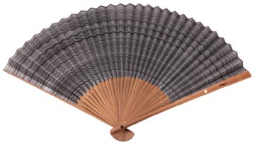 伊場仙 しけびき扇子セット 黒（菊紋入り）の画像