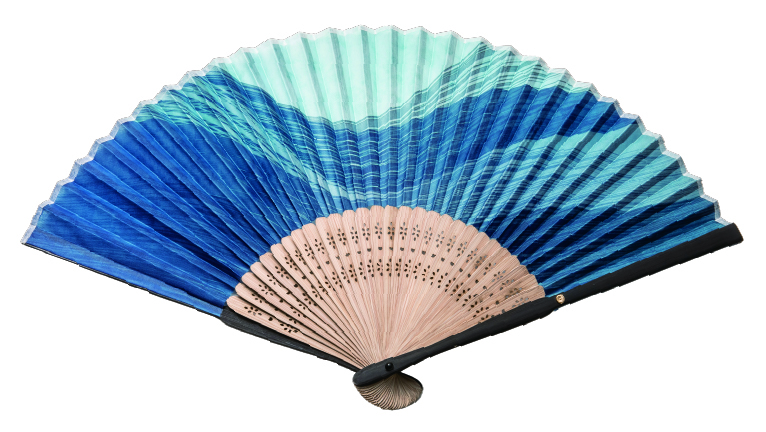 伊場仙 涼風布扇子（菊紋入り）の画像