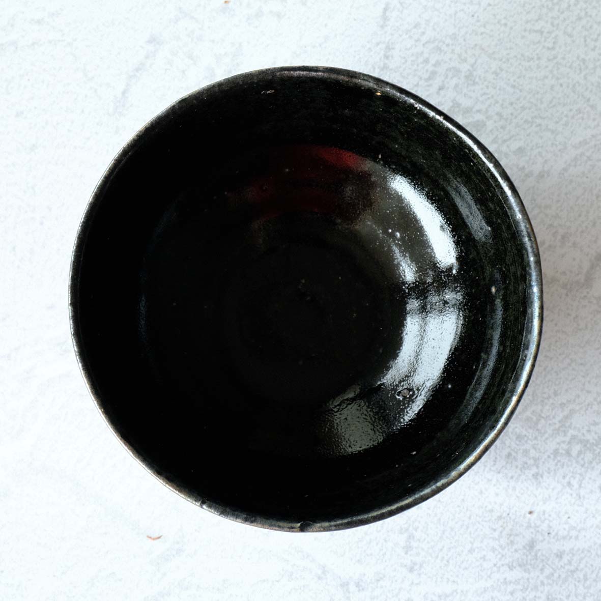クロ地白水玉茶碗の画像