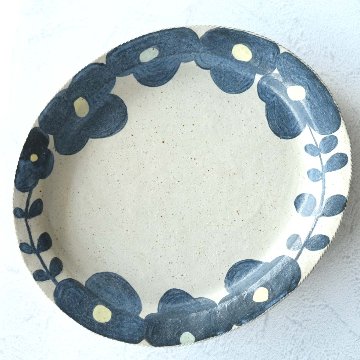 ◻️作家 遊土さん◻️藍 手描き 手びねり 大皿 ◻️作家 遊土さん◻️藍 手描き 手びねり 大皿 ◻️作家 遊土さん