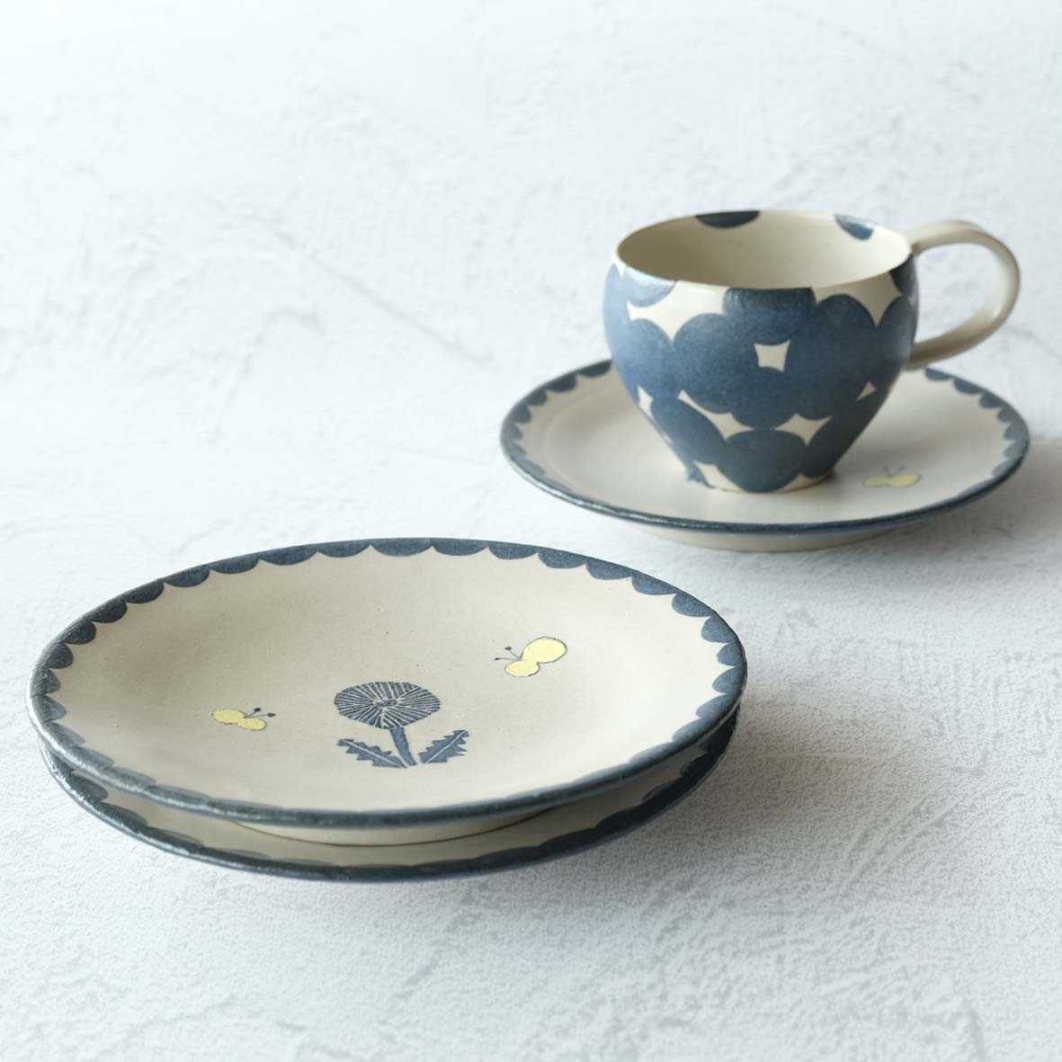 e新品　陶器　陶芸作家　プレート皿5枚　316 aito製作所 プレート 9cm 角小皿 マーガリート 陶器 瀬戸焼 同色