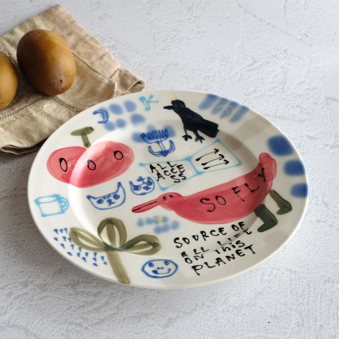 ８寸丸絵皿の画像