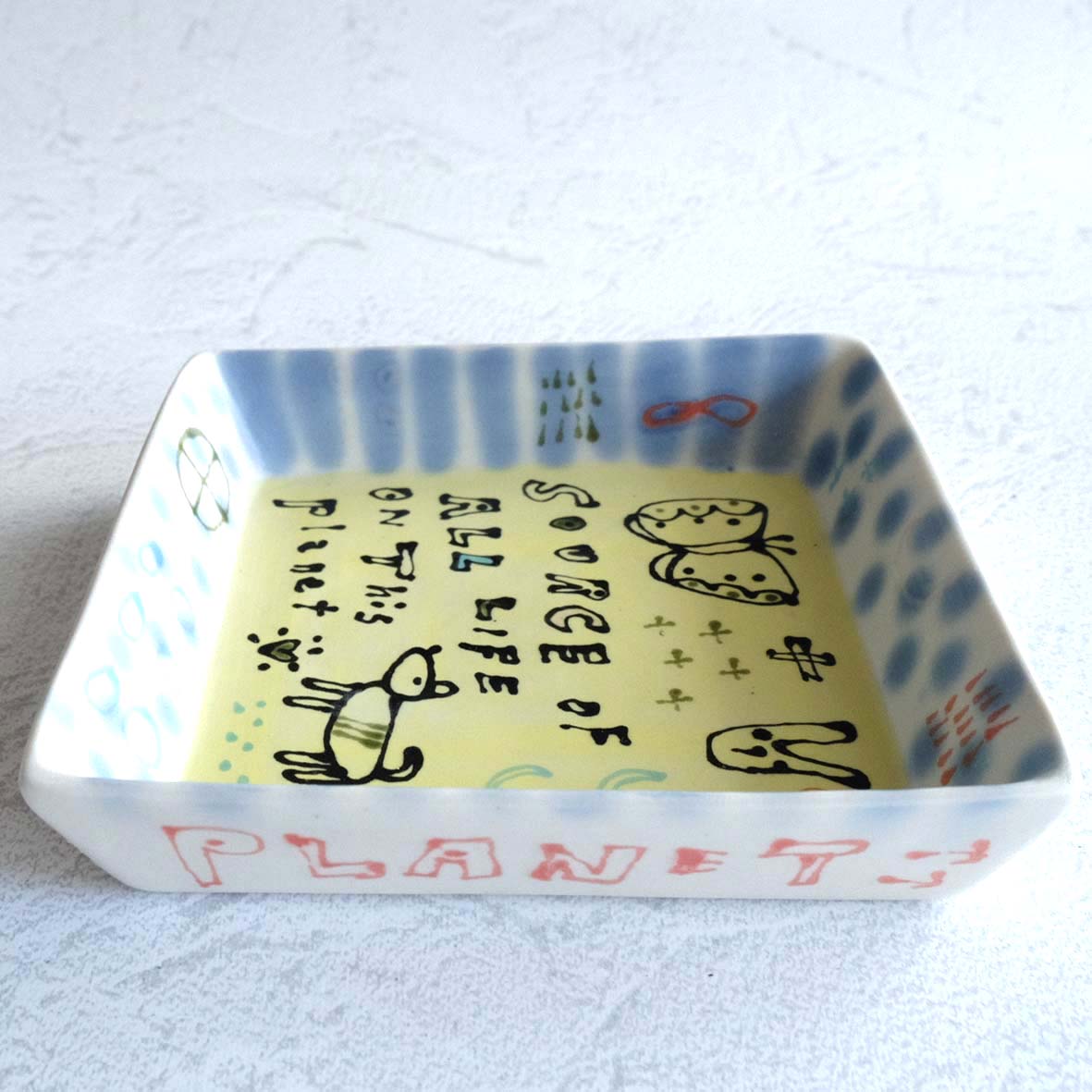 四角深絵皿の画像