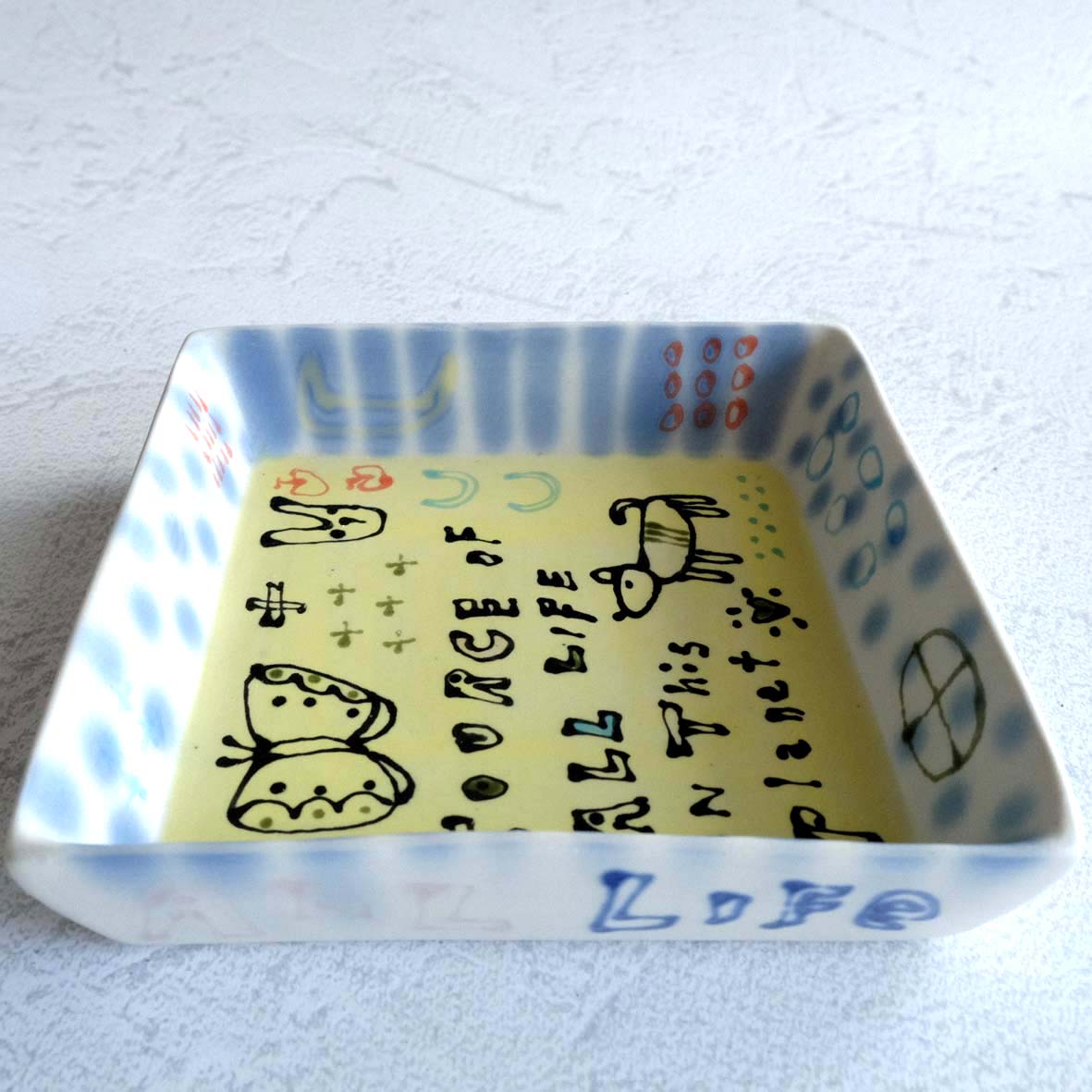 四角深絵皿の画像