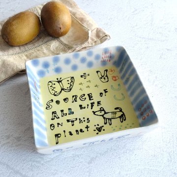 四角深絵皿の画像