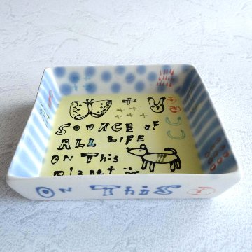 四角深絵皿の画像