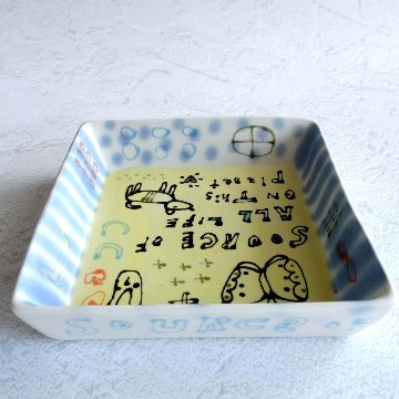 四角深絵皿の画像