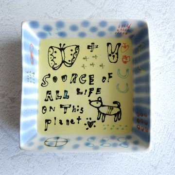 四角深絵皿の画像
