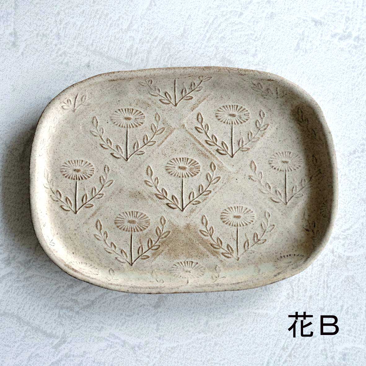 鳥・花模様長四角皿の画像