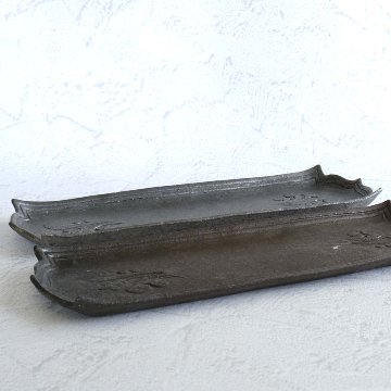 星花文長方皿の画像