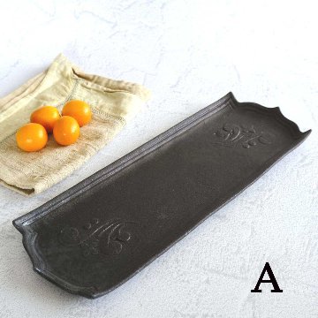 星花文長方皿の画像