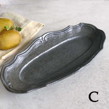 線文フリル楕円皿の画像
