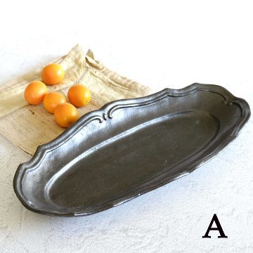 線文フリル楕円皿の画像