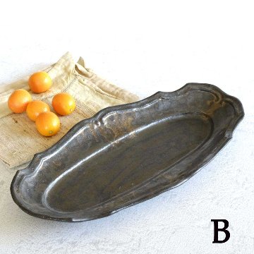 線文フリル楕円皿の画像