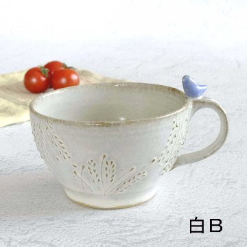 小鳥のスープカップの画像