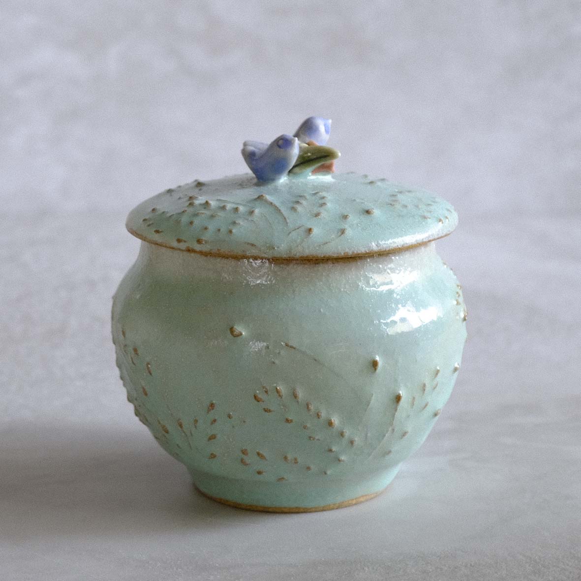 小鳥とお花の壷miniの画像