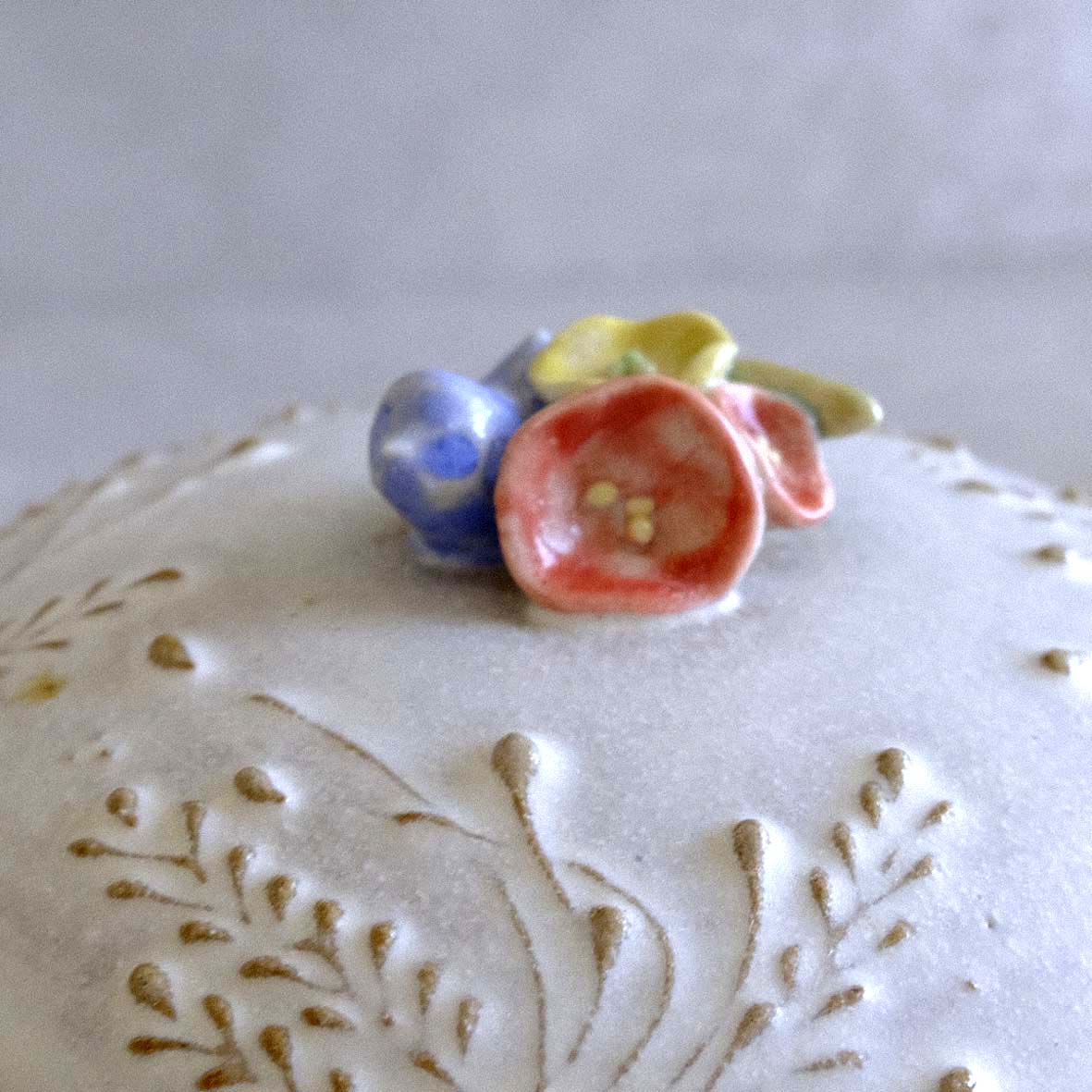 小鳥とお花の壷の画像