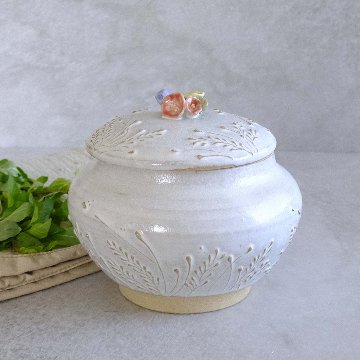 小鳥とお花の壷の画像