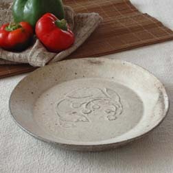 木の実丸平皿(白）の画像