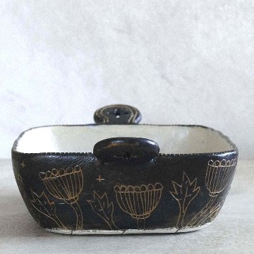 線刻四角鉢取手付の画像