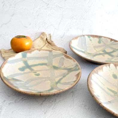 たらし模様平皿の画像