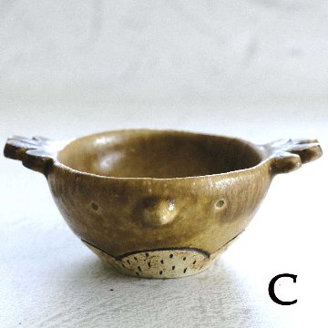とり型豆鉢（茶）画像