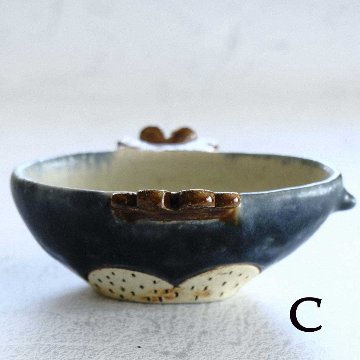 とり型豆鉢（青）画像