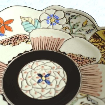 変形花型皿（唐子と龍）画像