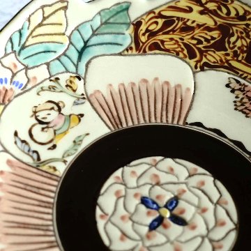 変形花型皿（唐子と龍）画像