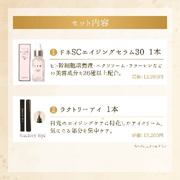 ドネ美容液+ラクトリーアイ(目元用美容クリーム) エイジングケア集中セットの画像