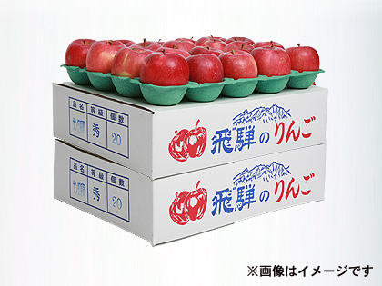 🍎おまかせ飛騨産りんご（樹上で完熟した品種）　一段大箱　(二箱一梱包)画像