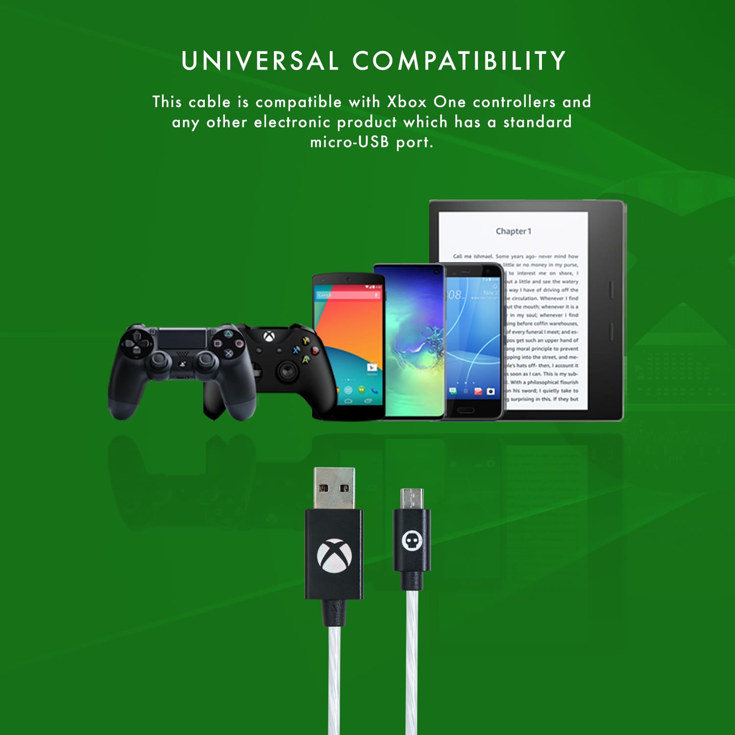 Official Xbox One LED Micro USB Charge Cable画像
