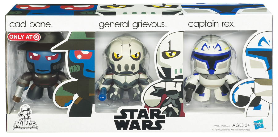 Star Wars Mini Mighty Muggs Cad Bane General Grievous Captain Rex 3-pack画像