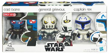 Star Wars Mini Mighty Muggs Cad Bane General Grievous Captain Rex 3-pack画像