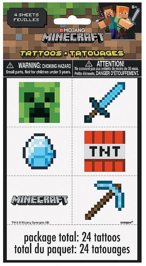 マインクラフト Minecraft タトゥーシール ステッカーの画像