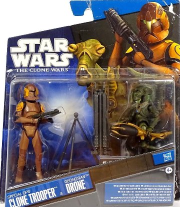 Star Wars The Clone Wars Special Ops Clone Trooper and Genosian Drone 3 3/4-Inch Action Figure画像