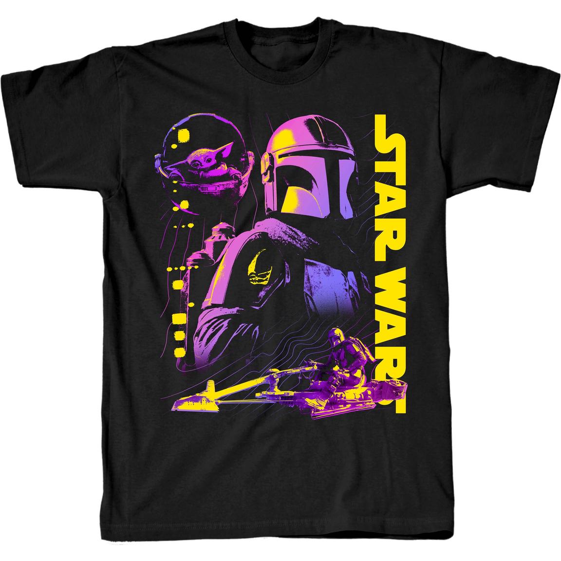 Star Wars The Mandalorian Neon Mens T-Shirt画像